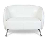 hjh OFFICE Lounge Sofá ST. Lucia sofá de 2 plazas de Piel sintética con Acolchado Blando, Especialmente cómodo, 713401, Blanco