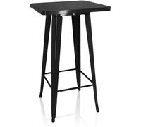 hjh OFFICE mesa de bar Acero Negro