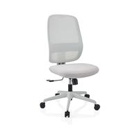 hjh OFFICE Minoro W - Silla de oficina profesional ergonómica giratoria con mecanismo de sincronización, respaldo de red regulable en altura, soporte lumbar flexible, color marrón