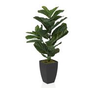 hjh OFFICE Planta Artificial 80cm LYRATA Planta Artificial Decorativa con Maceta, higuera exótica para salón Dormitorio Oficina