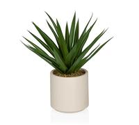 hjh OFFICE Planta artificial de agave, aprox. 45 cm, réplica real, mezcla de plástico y textil de alta calidad, de hoja perenne y libre de mantenimiento, ideal para oficina, salón y decoración