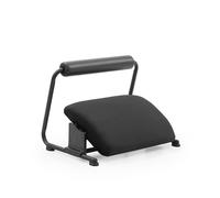hjh OFFICE Reposapiés Podi Velvet Negro - Reposapiés ergonómico regulable en altura con reposapiés inclinable, reposapiés acolchado para una mejor circulación sanguínea