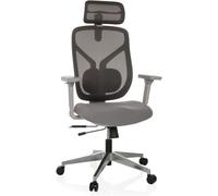 hjh OFFICE Silla alta gama Tela / Tejido de malla Gris