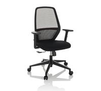hjh OFFICE Silla de Escritorio Carlow I Tela/Malla Negra, Silla giratoria ergonómica con Soporte Lumbar, 820029
