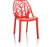hjh OFFICE Silla Apilable de Jardín ARTIFO Tri Silla de Plástico Resistente para Uso en Interiores y Exteriores, Rojo 729448