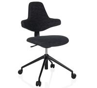 hjh OFFICE Silla de Oficina de diseño, Silla de Trabajo ergonómica PALIANO con Respaldo Cruzado Flexible y regulación de la Altura del Asiento, Negra