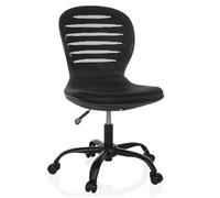 hjh OFFICE Silla de Oficina de diseño Silla giratoria de Oficina CASLA, ergonómica, Silla de Escritorio sin reposabrazos, fácil de Montar, Negra