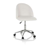 hjh OFFICE Silla de Oficina de diseño SOLAO Ted Teddy de Tela, Silla de Escritorio Regulable en Altura, tapizada, Blanca 645067