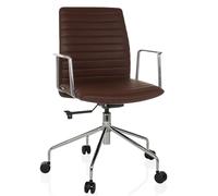 hjh OFFICE Silla de Oficina Elegante con función de oscilación VEMONA 30 Silla de Director Silla de diseño para Oficina y Home Office, Cuero sintético marrón