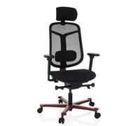 hjh OFFICE Silla de Oficina ergonómica Bicolore High Silla giratoria con Apoyo Lumbar Ajustable, Asiento inclinable y Regulable en Profundidad, Negro/Rojo