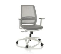 hjh OFFICE Silla de Oficina ergonómica Profondo Eco W Silla giratoria Transpirable con Apoyo Lumbar Regulable, Malla/Tejido Gris