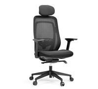 hjh Office Silla de Oficina Profesional Vivadapt - Silla ergonómica giratoria con reposacabezas Ajustable, reposabrazos 3D, Ajuste de Profundidad del Asiento, Mecanismo de sincronización, Color Negro