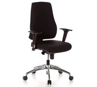 hjh OFFICE Silla de Oficina Silla giratoria Pro-Tec 200 Tela ergonómica Respaldo Ajustable en Altura Negro