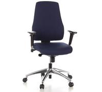 hjh OFFICE Silla de Oficina Silla giratoria Pro-Tec 200 Tela ergonómica Respaldo Ajustable en Altura Azul Oscuro