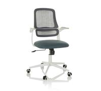 hjh OFFICE Silla de Oficina, Tela/Malla, Gris/Blanco, 102.0 x 57.0 x 53.0