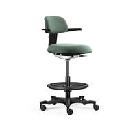 hjh Office Silla de Trabajo ergonómica Top Work 40 - Silla con Respaldo Regulable en Altura, inclinación y Profundidad del Asiento Ajustables, Anillo de pie Ajustable en Altura, Color Verde