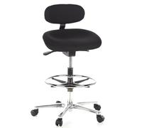hjh OFFICE Silla de Trabajo Taburete de Trabajo Silla giratoria Work MF Tela Respaldo de Altura Regulable Negro