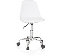 hjh OFFICE Silla giratoria para niños Piel sintética Blanco