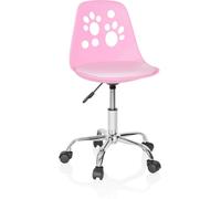 hjh OFFICE Silla giratoria para niños Piel sintética Rosa