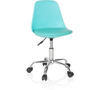 hjh OFFICE Silla giratoria para niños Piel sintética Turquesa