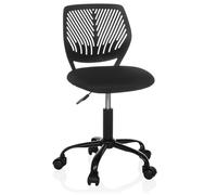 hjh OFFICE Silla giratoria para niños sin reposabrazos Kid QB Silla de Oficina para niños, Regulable en Altura, Silla de Escritorio Que Crece con el niño, Negra
