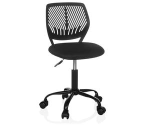 hjh OFFICE Silla giratoria para niños sin reposabrazos Kid QB Silla de Oficina para niños, Regulable en Altura, Silla de Escritorio Que Crece con el niño, Negra