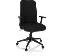 hjh OFFICE 724581 Silla Escritorio COSIO I Tela Negro, Silla ergonómica para tu Oficina en casa, Mecanismo de inclinación