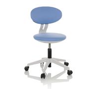 hjh OFFICE Silla Infantil MINIMOVO Silla giratoria, Regulable en Altura, Silla de Escritorio sin reposabrazos, Tela Azul
