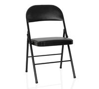 hjh OFFICE Silla Plegable tapizada TUDELA H imitación Cuero, Silla Plegable para visitas, Capacidad de Carga hasta 120kg