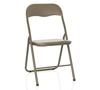 hjh OFFICE Silla tapizada Plegable TUDELA Basic Silla de Visita Plegable, Capacidad de Carga hasta 120kg, Topo