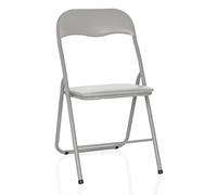 hjh OFFICE Silla tapizada Plegable TUDELA Basic Silla de Visita Plegable, Capacidad de Carga hasta 120kg, Gris