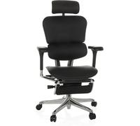 hjh OFFICE Sillón alta gama Cuero Negro