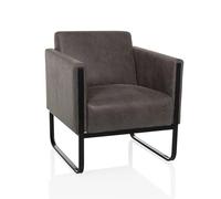 hjh OFFICE Sillón de 1 Plaza Aruba Retro, Moderno diseño Moderno, Asiento Acolchado, Funda de Piel sintética de fácil Cuidado, Color Gris