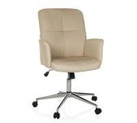 hjh OFFICE Sillón de Oficina Moderno SOLAO 400 Silla de Escritorio Sillón Giratorio con Ruedas, función basculante, Regulable en Altura, tapizado, Beige