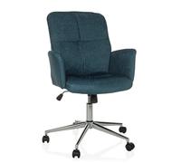 hjh OFFICE Sillón de Oficina Moderno SOLAO 400 Silla de Escritorio Sillón Giratorio con Ruedas, función basculante, Regulable en Altura, tapizado, petróleo