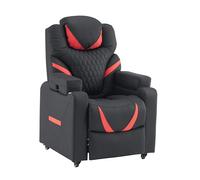 hjh Office Sillón reclinable Game Sport RX - Sillón ergonómico con función reclinable (90 - 170°), Giratorio 360°, Asiento Acolchado, Color Negro y Rojo