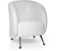 hjh OFFICE Sillón tapizada piel sintética blanco