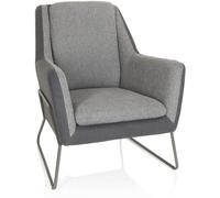 hjh OFFICE sillón tapizada Tela Gris Claro/Gris Oscuro