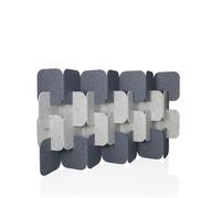 hjh OFFICE Tabique acústico 114x174 cm FLEXMIUT Plug Juego de 4 tabiques de pie Extensibles, Pantalla Decorativa de privacidad, Gris/Gris Claro