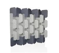 hjh OFFICE Tabique acústico 164x174 cm FLEXMIUT Plug Juego de 6 Piezas, Pared Extensible, Pantalla Decorativa, Gris/Gris Claro
