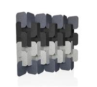 hjh OFFICE Tabique acústico 164x174 cm FLEXMIUT Plug Juego de 6 tabiques de pie Extensibles, Pantalla de privacidad Decorativa, Gris/Gris Claro/Gris Oscuro
