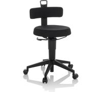 hjh OFFICE taburete giratorio Tela Negro
