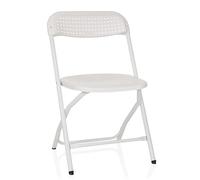 hjh OFFICE TUDELA XXL PRO W - Silla plegable para camping (soporta hasta 250 kg), color blanco