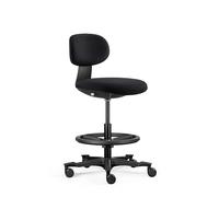 hjh Office Work MF2 - Silla de Trabajo ergonómica con Respaldo Regulable en Altura, Altura del Asiento y reposapiés, Base de Nailon Resistente, Color Negro