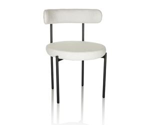 hjh Silla tapizada Office Silla de Comedor Moderna TEDIO tapizada, Silla con Tela de Peluche y Patas de Metal, Blanco 719243
