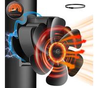 Hjh Ventilador de chimenea magnético, sin electricidad, silencioso ventilador de chimenea con 6 hojas, funciona con calor, ventilador para estufa de chimenea, ahorra combustible eficiente, con