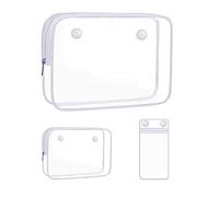 HJHB1WL Paquete de 3 accesorios transparentes para el interior, bolsa de goma para playa, impermeable, diseño de playa, vacaciones, crucero, viajes, natación, esencial, un color, Talla única