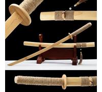 HJHUUA Espada samurái de bambú Natural,Accesorios de Cosplay,Katana de Madera Hecha a Mano con Vaina,Espadas samuráis de Madera de 104 cm para Kendo,Entrenamiento,decoración,Regalos
