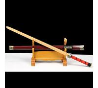 HJHUUA Espadas de Madera Hechas a Mano con Vaina,Longitud Total 102 cm,Hoja de bambú Natural,Espadas Rectas Chinas de Madera para Cosplay,Artes Marciales,Accesorios,Regalos,exhibición,decoración