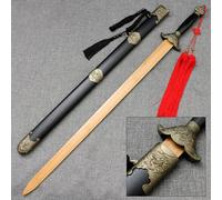 HJHUUA Espadas de Tai Chi de Madera,Espada China de Madera de 98cm,Accesorio de actuación para práctica de Artes Marciales,Espadas Rectas de Madera Hechas a Mano